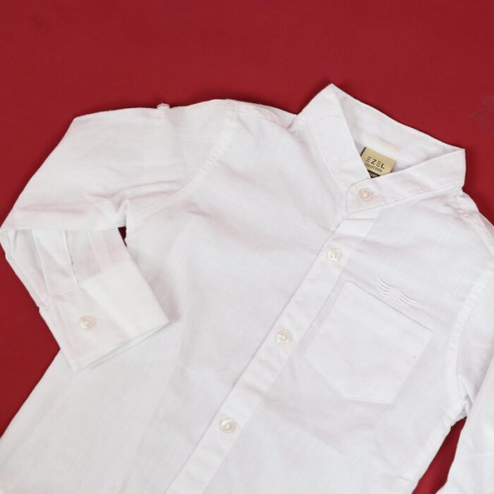 ⁦قميص بدون قبه للأطفال لون ابيض⁩ - الصورة ⁦4⁩