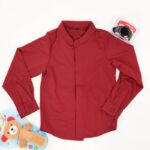 ⁦قميص بدون قبه بأكمام طويلة للأطفال لون خمري⁩ - الصورة ⁦4⁩
