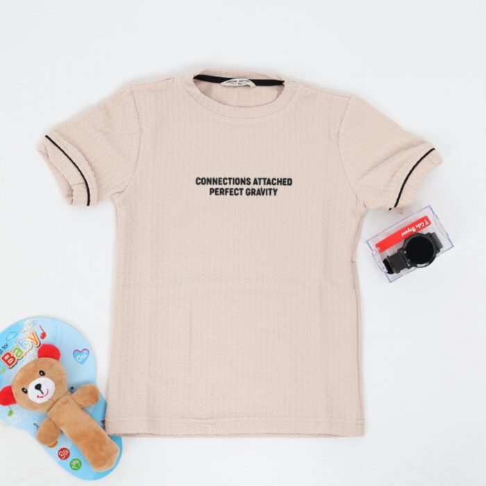 ⁦بلوزة ربس للأطفال لون بيج⁩ - الصورة ⁦2⁩