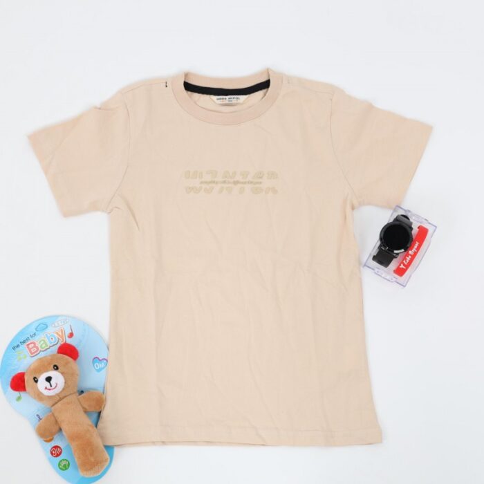 ⁦بلوزة تصميم قبة مدور للأطفال لون بيج⁩ - الصورة ⁦3⁩