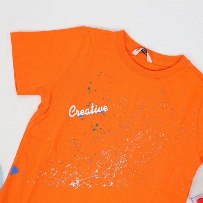 ⁦بلوزة تصميم مطبع للأطفال لون برتقالي⁩ - الصورة ⁦3⁩