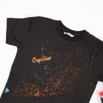 بلوزة تصميم مطبع للأطفال لون اسود