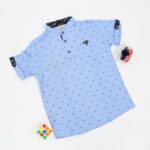 ⁦قميص نصف كم بدون قبه للأطفال لون ازرق⁩ - الصورة ⁦2⁩