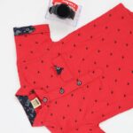 ⁦قميص نصف كم بدون قبه للأطفال لون احمر⁩ - الصورة ⁦4⁩