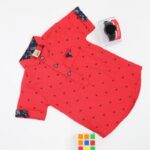 ⁦قميص نصف كم بدون قبه للأطفال لون احمر⁩ - الصورة ⁦5⁩