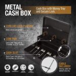 ⁦صندوق عملة معدني مع مفتاح قياس 24*30*8 سم⁩ - الصورة ⁦4⁩