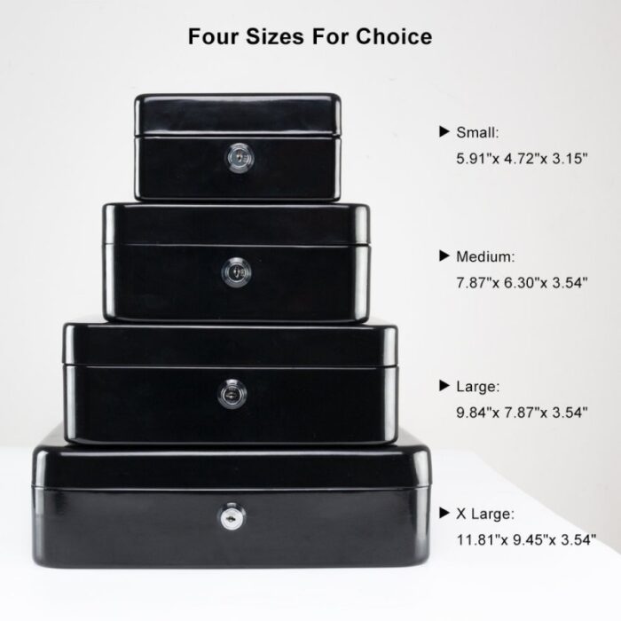 ⁦صندوق عملة معدني مع مفتاح حجم XLarge قياس ( 23*30*8.5 سم )⁩ - الصورة ⁦3⁩