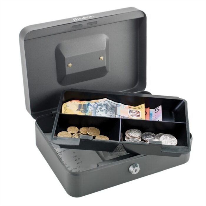 ⁦صندوق عملة معدني مع مفتاح حجم XLarge قياس ( 23*30*8.5 سم )⁩ - الصورة ⁦5⁩