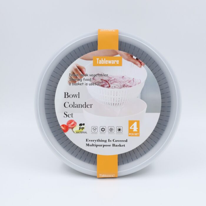 ⁦طقم غسيل الخضار والفواكه (4 قطع) لون سكني⁩ - الصورة ⁦3⁩