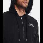 ⁦Under Armour Men's UA Icon Fleece Full-Zip Hoodie- جاكيت اندر ارمور ايكون فليس فل زيب للرجال لون كحلي⁩ - الصورة ⁦4⁩