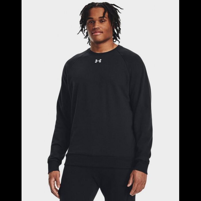 1033752271_67dc6c2d69886 Under Armour Men's UA Rival Fleece Crew Shirt- تيشيرت اندر ارمور ايكون فليس للرجال لون أسود - الصورة 1