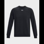 ⁦Under Armour Men's UA Rival Fleece Crew Shirt- تيشيرت اندر ارمور ايكون فليس للرجال لون أسود⁩ - الصورة ⁦4⁩