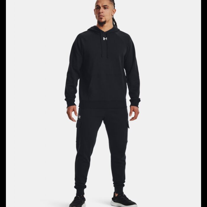 ⁦Under Armour Men's UA Rival Fleece Hoodie- هودي اندر ارمور ريفال فليس للرجال لون أسود⁩ - الصورة ⁦3⁩