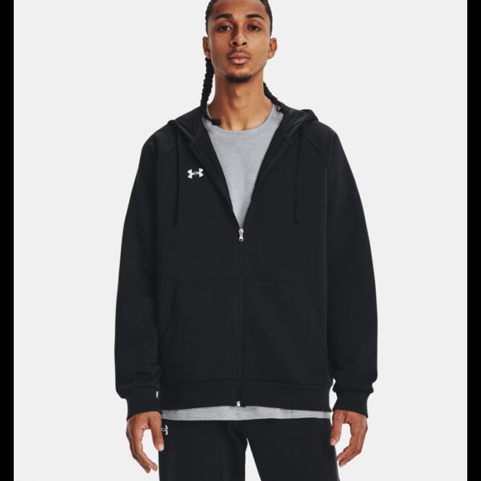 1033752274_67dc6c319f34e Under Armour Men's UA Rival Fleece Full-Zip Hoodie- جاكيت اندر ارمور ريفال فليس فل زيب للرجال لون أسود - الصورة 1