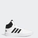 ⁦adidas Mens' Hoops 3.0 Mid Classic Vintage Shoes - White- حذاء اديداس هوبس 3.0 ميد كلاسيك للرجال لون ابيض⁩ - الصورة ⁦2⁩