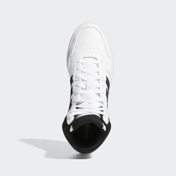 ⁦adidas Mens' Hoops 3.0 Mid Classic Vintage Shoes - White- حذاء اديداس هوبس 3.0 ميد كلاسيك للرجال لون ابيض⁩ - الصورة ⁦3⁩