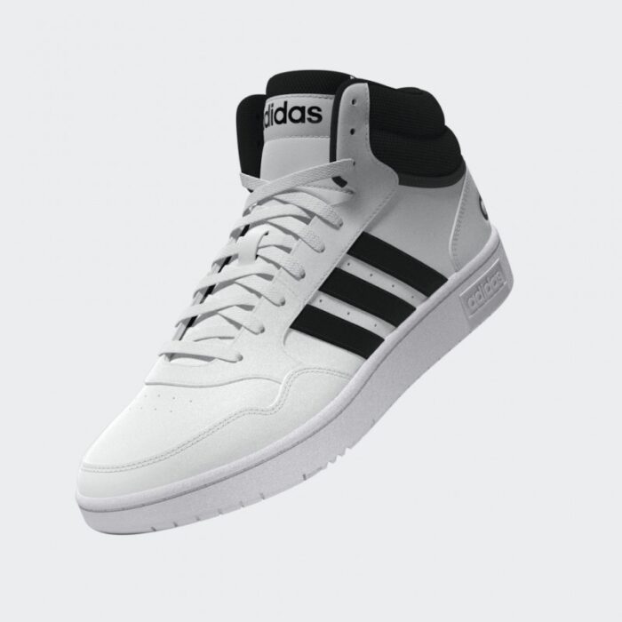 ⁦adidas Mens' Hoops 3.0 Mid Classic Vintage Shoes - White- حذاء اديداس هوبس 3.0 ميد كلاسيك للرجال لون ابيض⁩ - الصورة ⁦14⁩