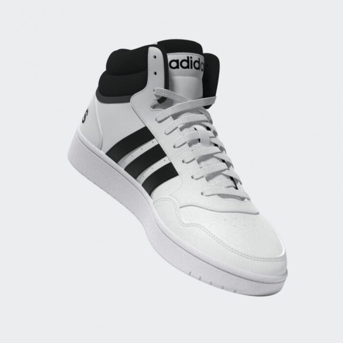 ⁦adidas Mens' Hoops 3.0 Mid Classic Vintage Shoes - White- حذاء اديداس هوبس 3.0 ميد كلاسيك للرجال لون ابيض⁩ - الصورة ⁦16⁩