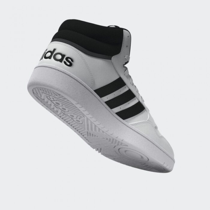 ⁦adidas Mens' Hoops 3.0 Mid Classic Vintage Shoes - White- حذاء اديداس هوبس 3.0 ميد كلاسيك للرجال لون ابيض⁩ - الصورة ⁦18⁩