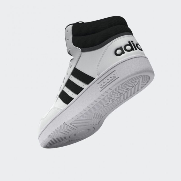 ⁦adidas Mens' Hoops 3.0 Mid Classic Vintage Shoes - White- حذاء اديداس هوبس 3.0 ميد كلاسيك للرجال لون ابيض⁩ - الصورة ⁦20⁩