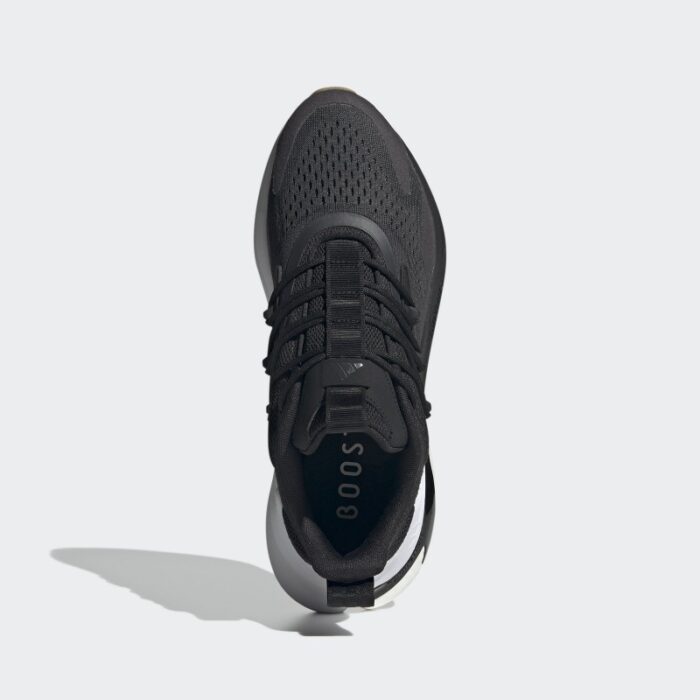 ⁦adidas Mens' Alphaboost V2 Shoes - Black- حذاء اديداس الفا بوست في 2 للرجال لون أسود ونعل أبيض⁩ - الصورة ⁦3⁩