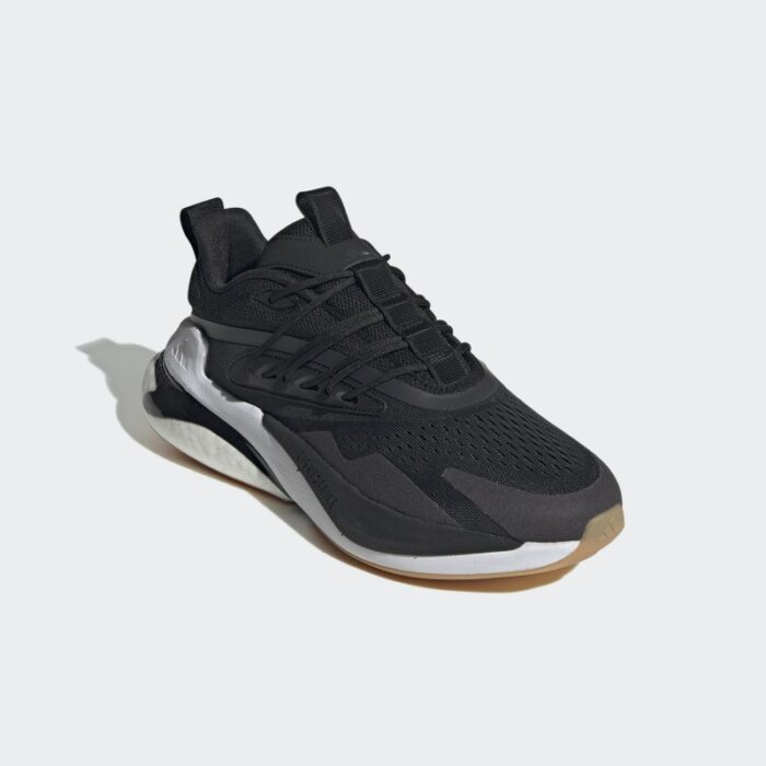 ⁦adidas Mens' Alphaboost V2 Shoes - Black- حذاء اديداس الفا بوست في 2 للرجال لون أسود ونعل أبيض⁩ - الصورة ⁦6⁩