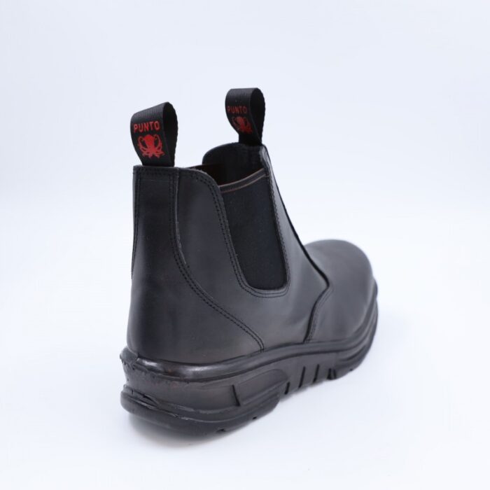 ⁦بسطار جلد بدون حديد من Punto للرجال لون أسود⁩ - الصورة ⁦4⁩