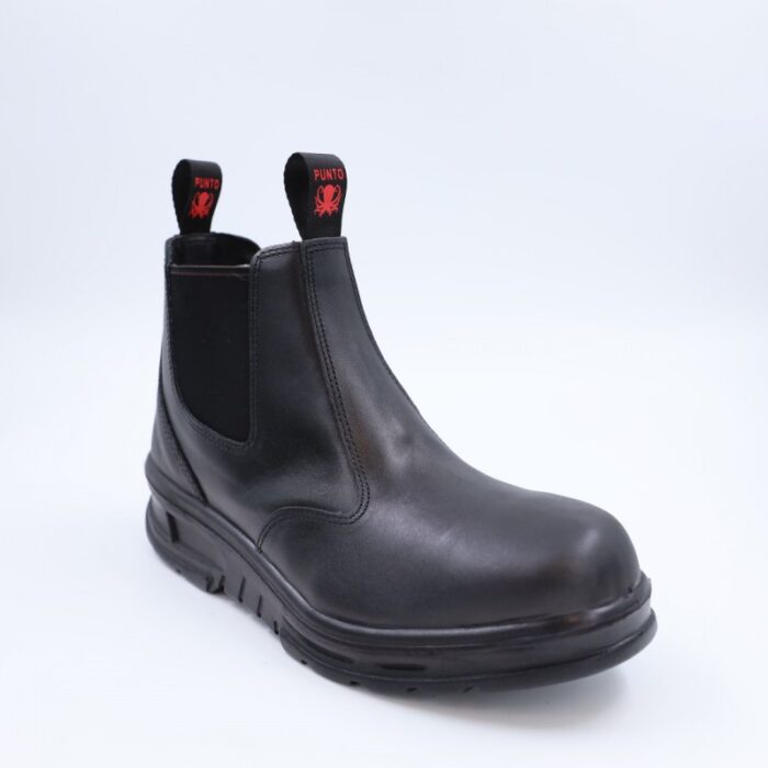 ⁦بسطار جلد بدون حديد من Punto للرجال لون أسود⁩ - الصورة ⁦5⁩