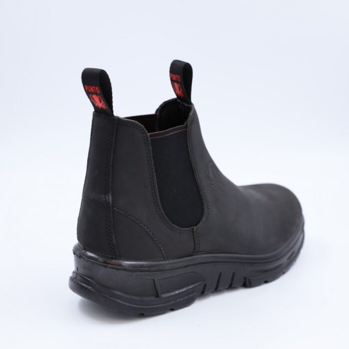 ⁦بسطار جلد بدون حديد من Punto للرجال لون أسود⁩ - الصورة ⁦2⁩