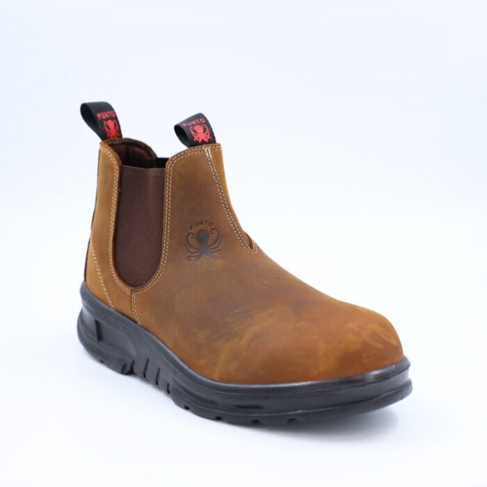 ⁦بسطار جلد بدون حديد من Punto للرجال لون عسلي غامق⁩ - الصورة ⁦6⁩