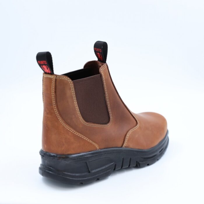 ⁦بسطار جلد مقدمة حديد من Punto للرجال لون عسلي⁩ - الصورة ⁦4⁩