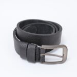 سير (حزام وسط) جلد طبيعي للرجال لون أسود
