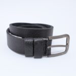 ⁦سير (حزام وسط) جلد طبيعي للرجال لون أسود⁩ - الصورة ⁦4⁩