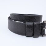 ⁦سير (حزام وسط) جلد طبيعي للرجال لون أسود⁩ - الصورة ⁦5⁩