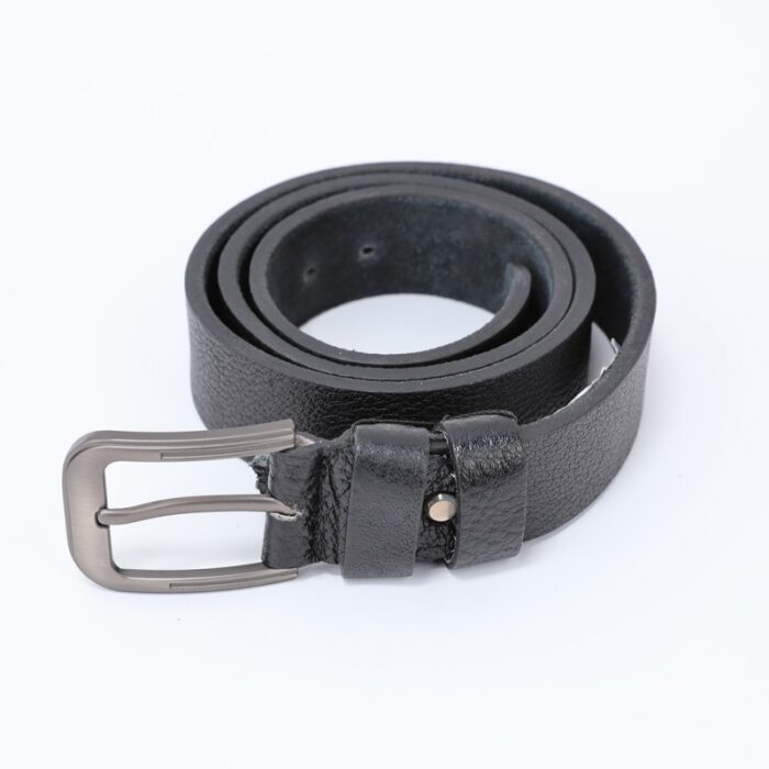 ⁦سير (حزام وسط) جلد طبيعي للرجال لون أسود⁩ - الصورة ⁦7⁩