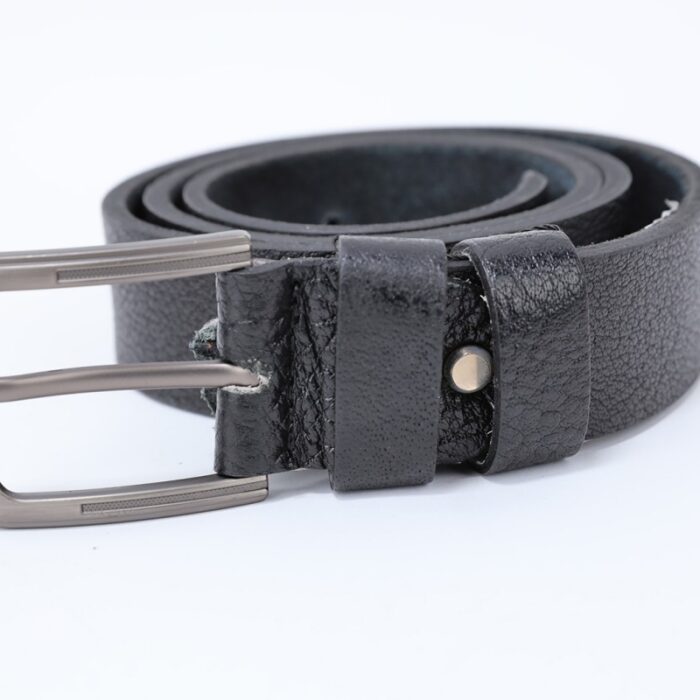 ⁦سير (حزام وسط) جلد طبيعي للرجال لون أسود⁩ - الصورة ⁦8⁩