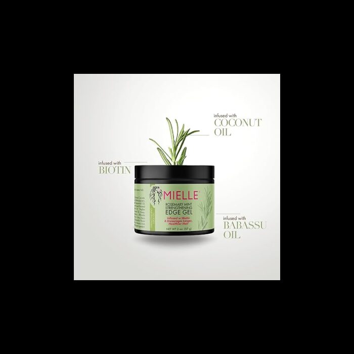 ⁦جل تقوية الحواف بإكليل الجبل والنعناع من ميلي أورجانيكس حجم 57 غم -Mielle Organics Rosemary Mint Strengthening Edge Gel 57 G⁩ - الصورة ⁦3⁩