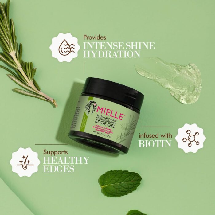 ⁦جل تقوية الحواف بإكليل الجبل والنعناع من ميلي أورجانيكس حجم 57 غم -Mielle Organics Rosemary Mint Strengthening Edge Gel 57 G⁩ - الصورة ⁦4⁩