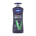 لوشن للرجال سريع الامتصاص من فازلين حجم 600 مل -Fast Absorbing Moisture 3-in-1 Body, Face & Hands Pump Lotion By Vaseline 600 ML