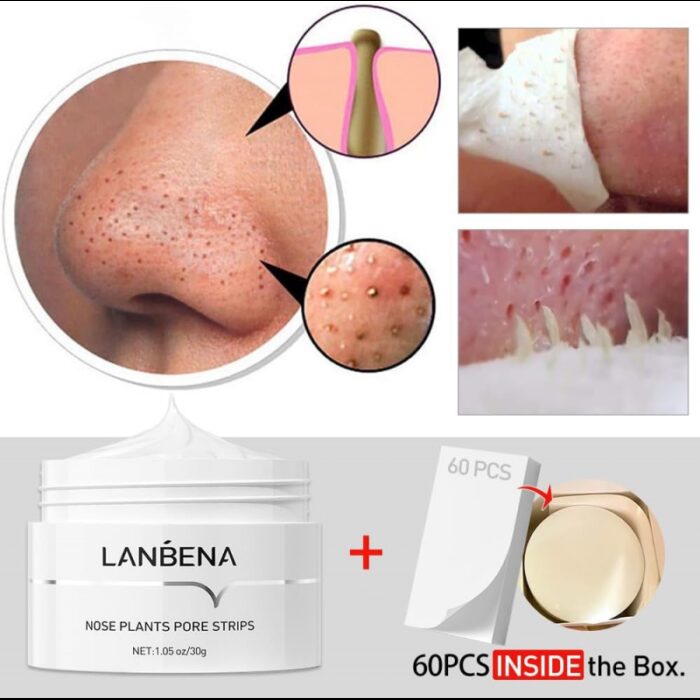 ⁦كريم مزيل الرؤوس السوداء من لان بينا حجم 30 غم -Nose Plants Pore Strips By Lanbena 30 g⁩ - الصورة ⁦3⁩