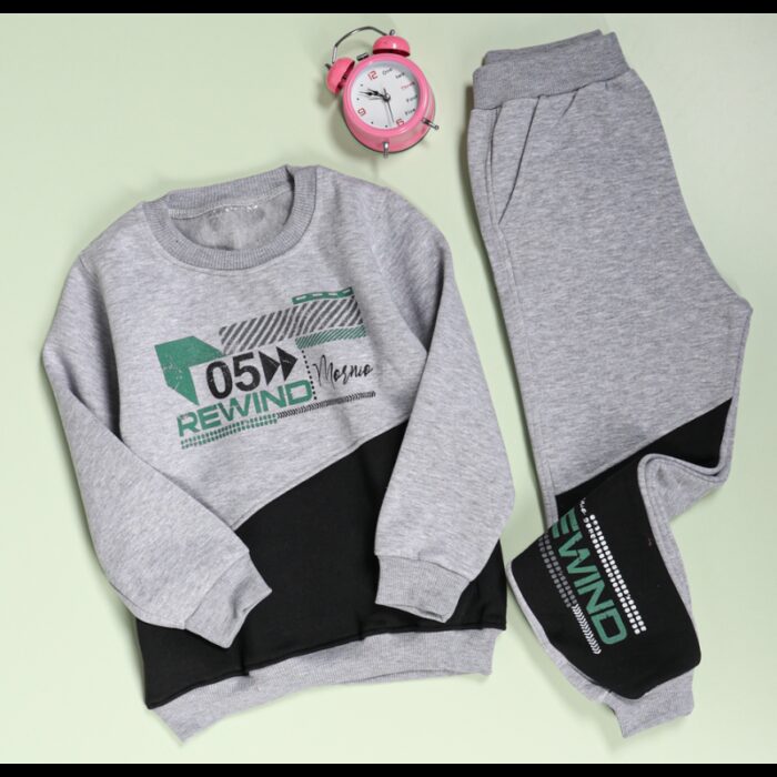 1033752811_67dc6ee3ee826 بجامة فوتر بطاقية (قطعتين) بتصميم رسومات O5 للأطفال لون سكني - الصورة 1