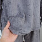 ⁦بجامة فرو بأكمام طويلة مخطط طولي للنساء لون سكني⁩ - الصورة ⁦7⁩