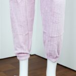 ⁦بجامة فرو بأكمام طويلة مخطط طولي للنساء لون بنفسجي⁩ - الصورة ⁦4⁩