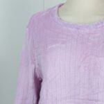 ⁦بجامة فرو بأكمام طويلة مخطط طولي للنساء لون بنفسجي⁩ - الصورة ⁦6⁩