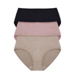 طقم داخلي (3 قطع) قطن من milk للنساء بألوان متعددة سادة