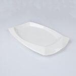 ⁦صحن بورسلان بتصميم شبه مستطيل حجم 30×18 سم لون أبيض⁩ - الصورة ⁦3⁩