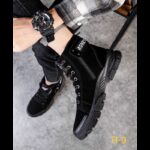 ⁦حذاء بسطار للرجال لون أسود⁩ - الصورة ⁦2⁩