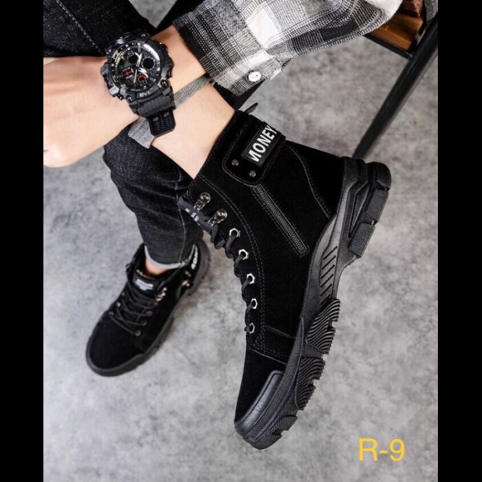 ⁦حذاء بسطار للرجال لون أسود⁩ - الصورة ⁦2⁩