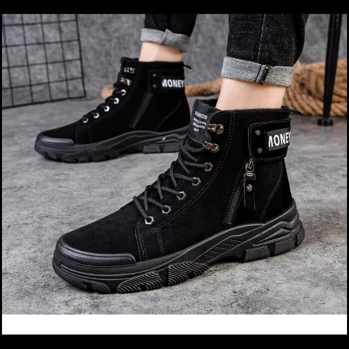 ⁦حذاء بسطار للرجال لون أسود⁩ - الصورة ⁦3⁩