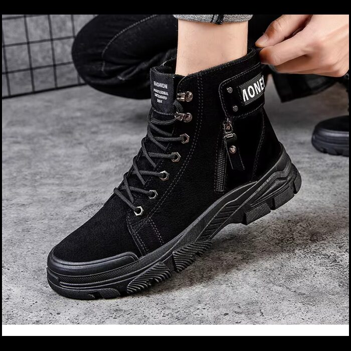 ⁦حذاء بسطار للرجال لون أسود⁩ - الصورة ⁦4⁩